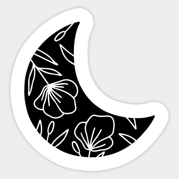 Negative Space Moon Sticker by Designs by Katie Leigh